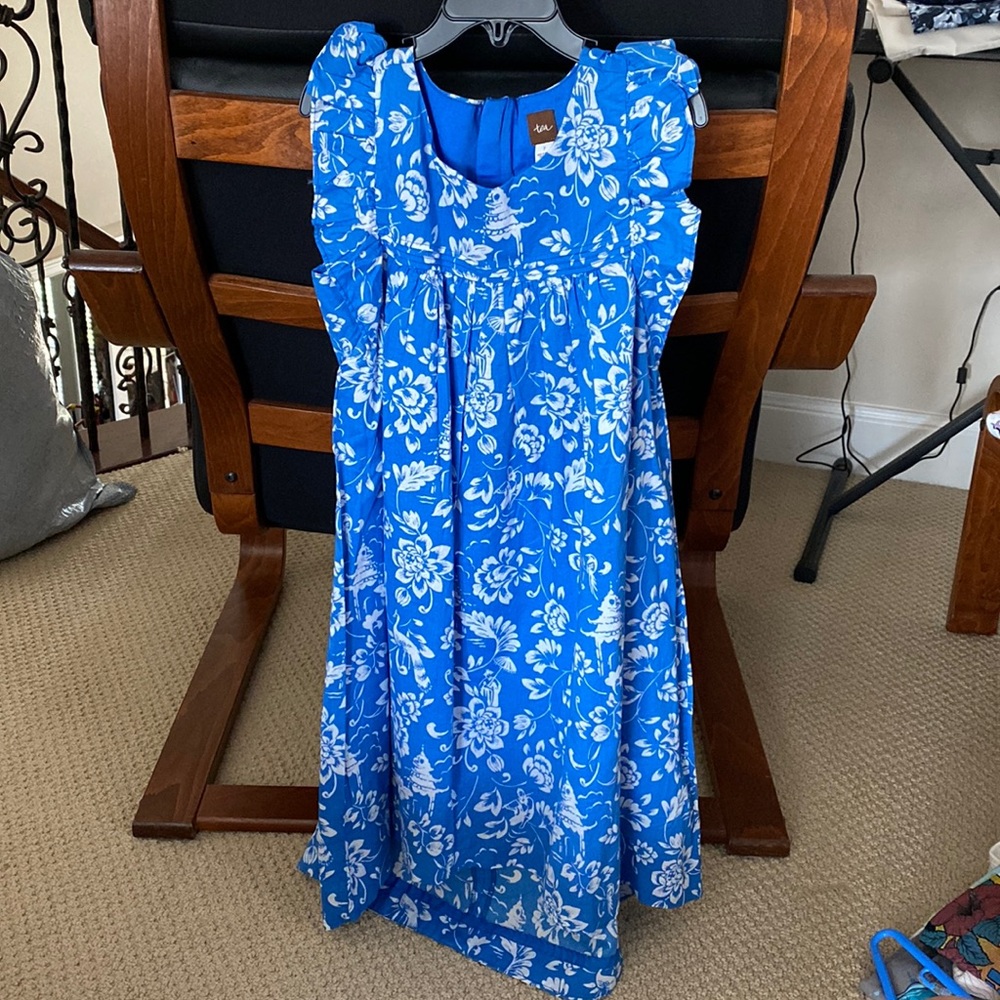 Tea collection girls high-low lightweight dress sz 6, NWT